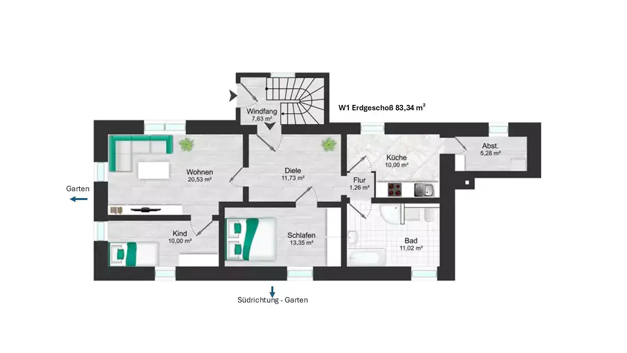 Grundriss WE1