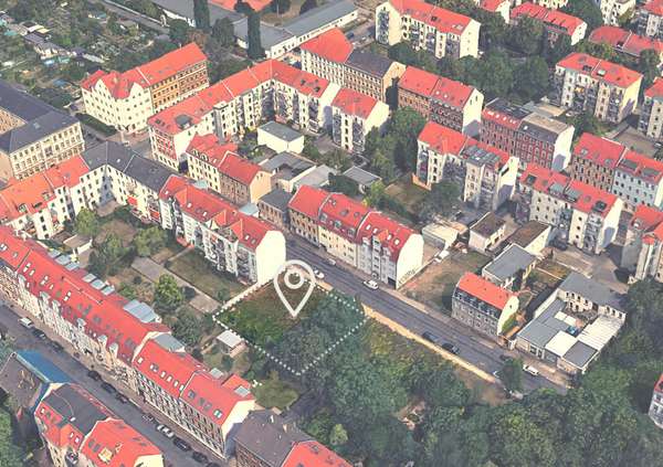 Aufsicht auf das Grundstück