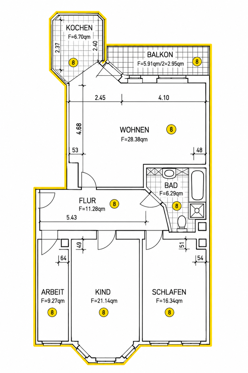 Grundriss WE 8 