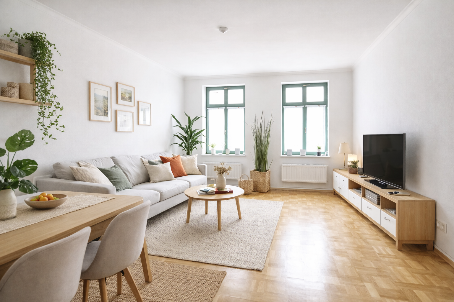 Wohnzimmer Einrichtungsbeispiel, Leipzig (Stötteritz)