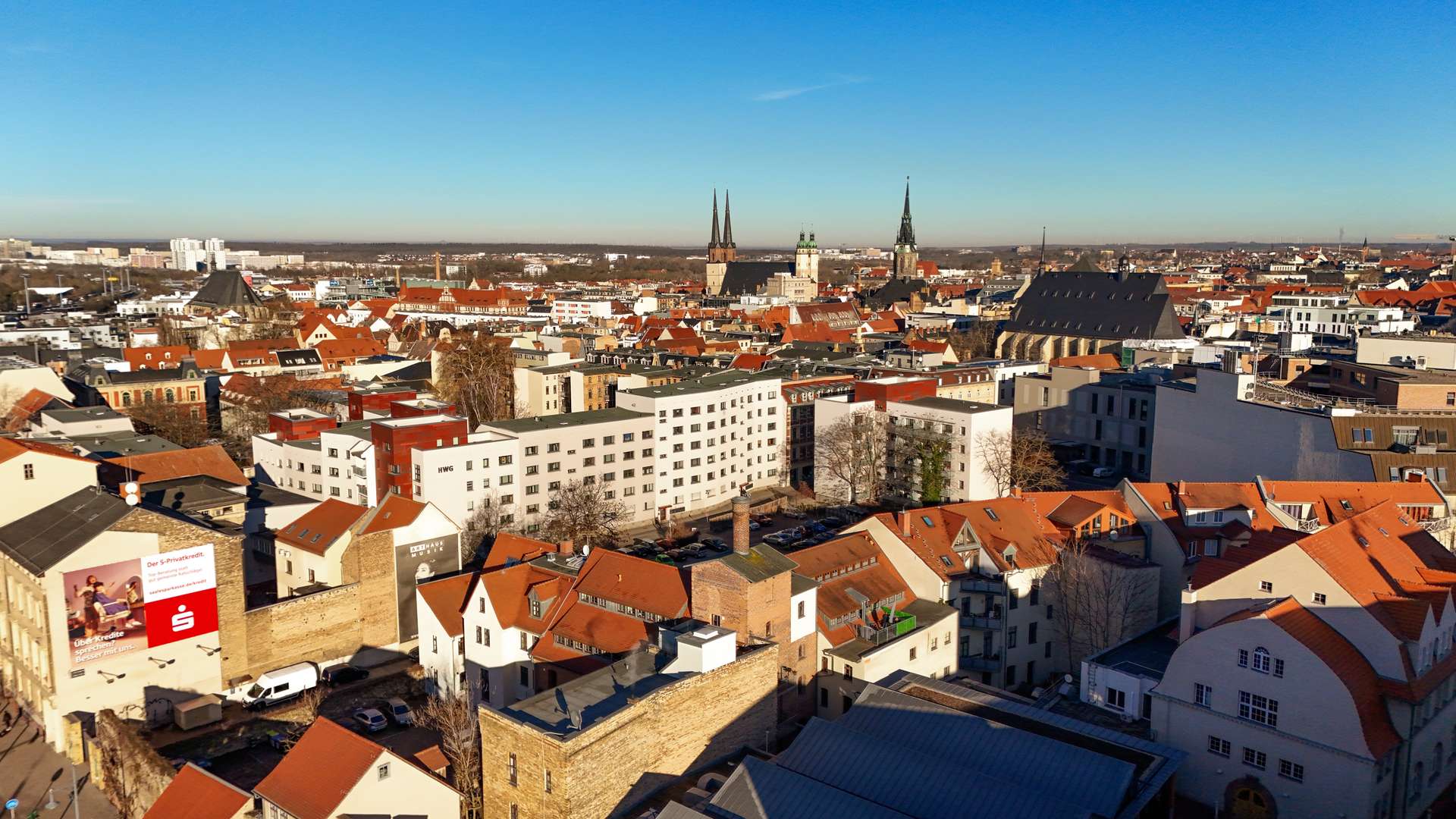 Umgebung: Blick zu den 5 Türmen, Halle (Saale) (Innenstadt)