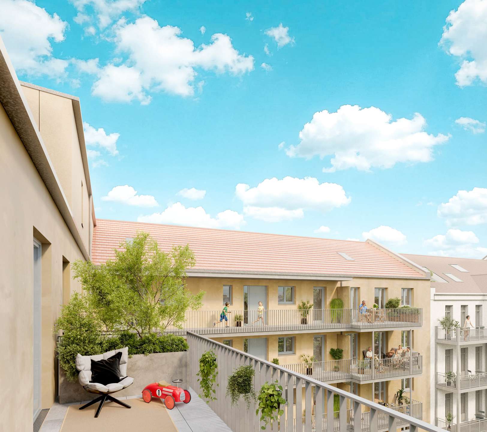 Blick vom Balkon DG, Leipzig (Sellerhausen-Stünz)