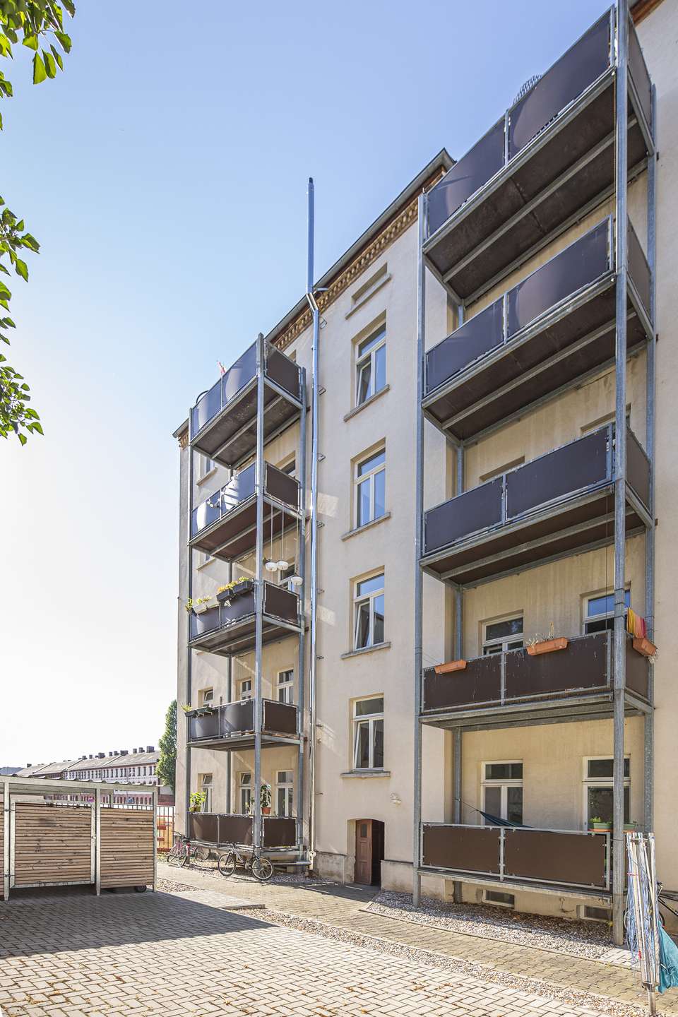 Rückansicht Balkonanlage Hof, Leipzig (Reudnitz-Thonberg)
