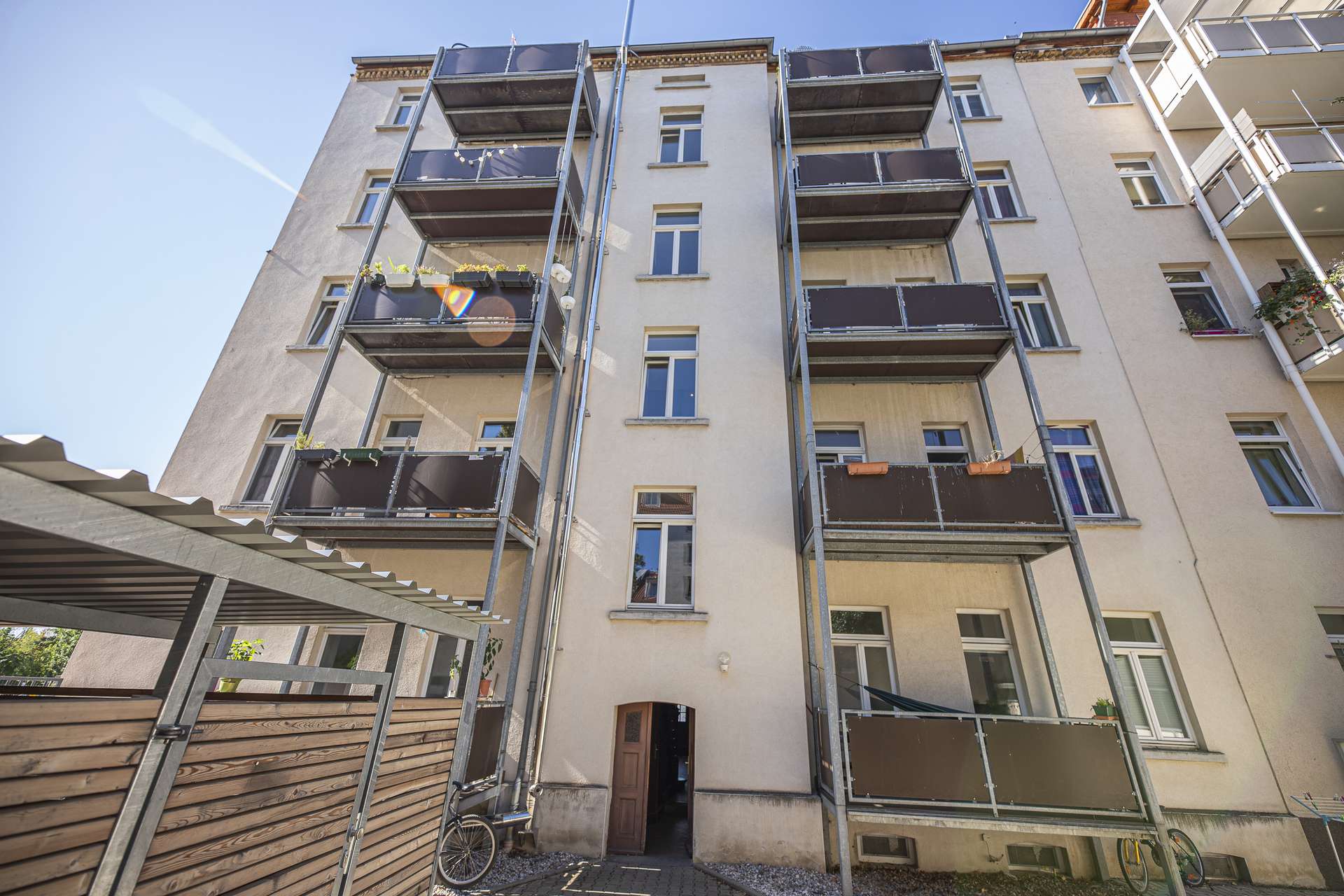 Balkonanalage Rückansicht, Leipzig (Reudnitz-Thonberg)