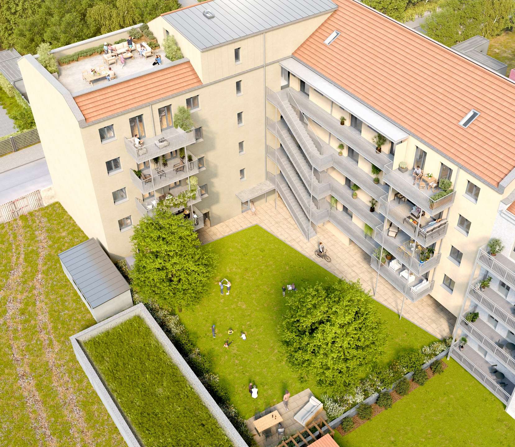 Vogelperspektive Innenhof, Leipzig (Sellerhausen-Stünz)